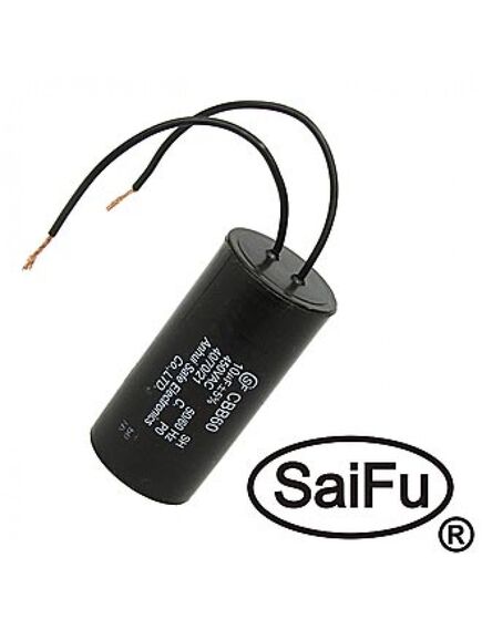 CBB60 10UF 450V WIRE (SAIFU), пусковой конденсатор saifu cbb60, 10 мкф, 450 в, с проводом