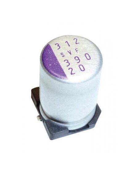 35SVF82M, конденсатор алюминиевый полимерный 82мкф 35в ±20% (8 x 11.9мм) для поверхностного монтажа 0.02ом 1260ма 1000час 125°с лента на катушке