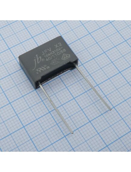 JFV0A9104K150000B, пленочный помехоподавляющий конденсатор x2 0.1мкф, 310vас, радиальные выводы с шагом 15мм, 18x6x12мм