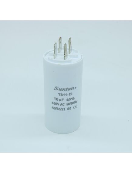 TS1112Q0166JSB000R, конденсатор металлизированный полипропиленовый 16мкф 450в переменного тока ±5% (35 x 70мм) шпилька 85°с