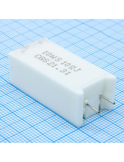 SQMWS1010RJ, резистор постоянный проволочный 10вт 10ом ±5% ±300ppm/°c керамический радиальный