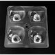 ALST50D4LED5050T4B, групповая квадратная линза 2x2 на 4 светодиода 5050/3535 эфф=93% диаграмма t4, 50x50mm